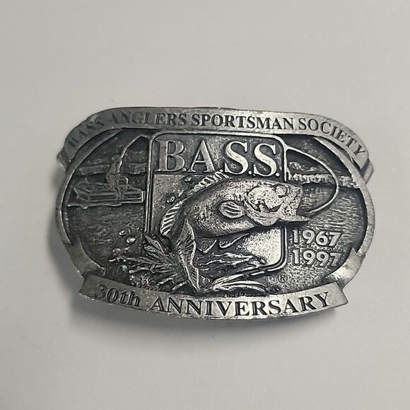 1997 BASS Bass Anglers Sportsman Society Fishing 30th anniversary belt buckle - Picture 1 of 2